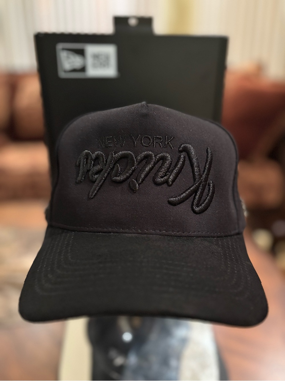 New York Knicks All Blacked Out Rhinestone Rosary Bead SnapBack Hat